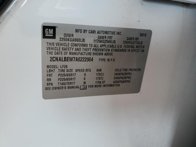 2CNALBEW7A6222964 - 2010 CHEVROLET EQUINOX LS 白色 照片 13