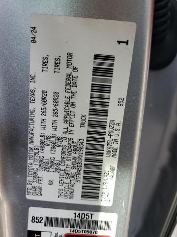 5TFNA5DB1RX190343 - 2024 TOYOTA TUNDRA CREWMAX PLATINUM Сріблястий фото 13