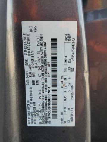 1FMCU0H98DUD37031 - 2013 FORD ESCAPE SEL GRAY photo 14