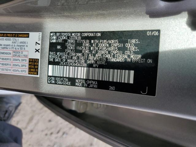 JTLKT324364063388 - 2006 TOYOTA SCION XB SILVER photo 12