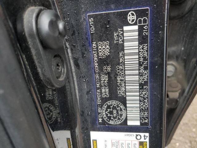 JTNKARJE0GJ513575 - 2016 TOYOTA SCION IM შავი ფოტო 12