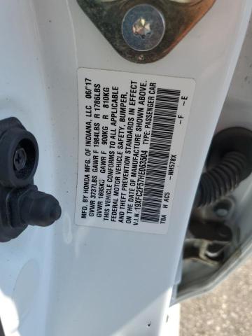 19XFC2F57HE063504 - 2017 HONDA CIVIC LX WHITE photo 12