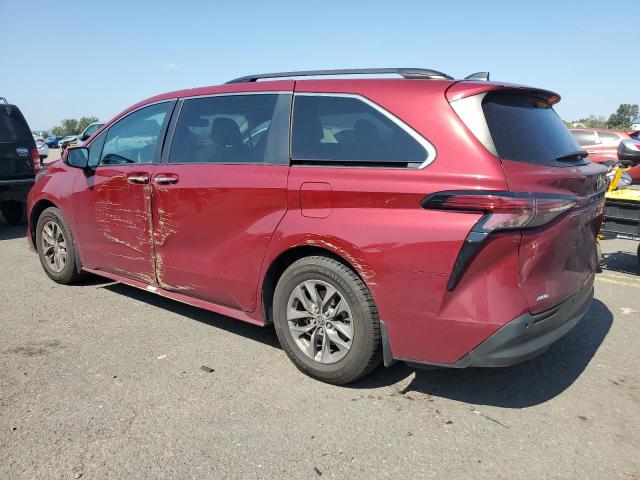 5TDYSKFC0NS052081 - 2022 TOYOTA SIENNA XLE 红色 照片 2