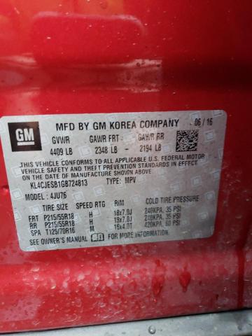 KL4CJESB1GB724813 - 2016 BUICK ENCORE RED photo 12