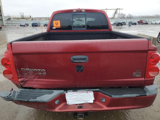 1D7HW48P97S241411 - 2007 DODGE DAKOTA QUAD SLT RED photo 6