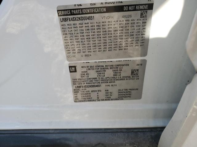 LRBFX4SX2KD004651 - 2019 BUICK ENVISION PREMIUM II Ağ foto 13