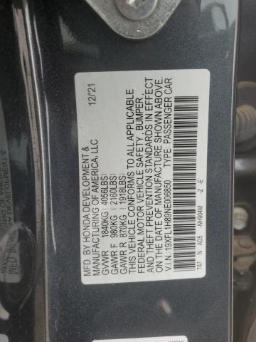 19XFL1H89NE006850 - 2022 HONDA CIVIC SPORT TOURING GRAY photo 12