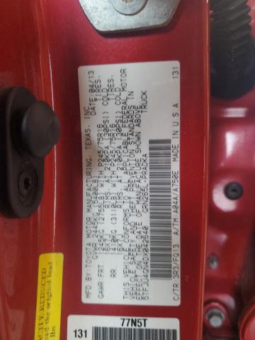 5TFJU4GN4DX042640 - 2013 TOYOTA TACOMA DOUBLE CAB PRERUNNER RED photo 12