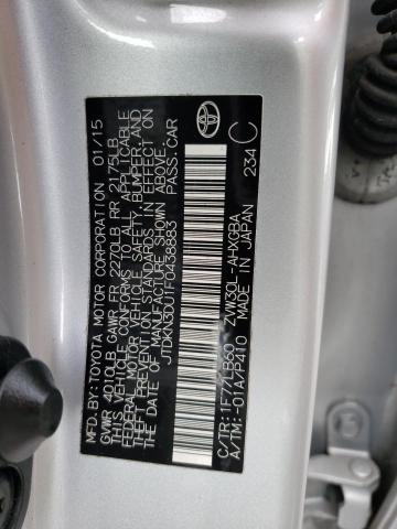 JTDKN3DU1F0438883 - 2015 TOYOTA PRIUS SILVER photo 13