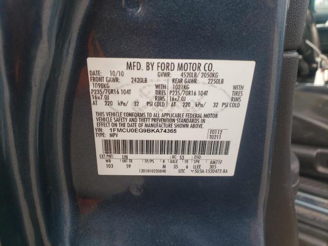 1FMCU0EG9BKA74365 - 2011 FORD ESCAPE LIMITED BLUE photo 13