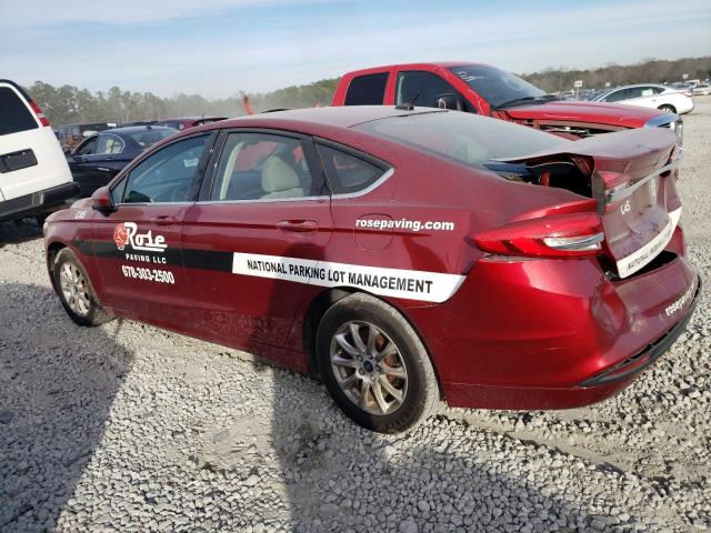 3FA6P0G76HR368967 - 2017 FORD FUSION S RED photo 2