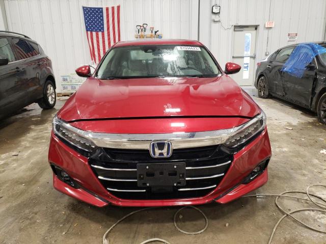 1HGCV3F4XMA003211 - 2021 HONDA ACCORD HYBRID EX RED photo 5