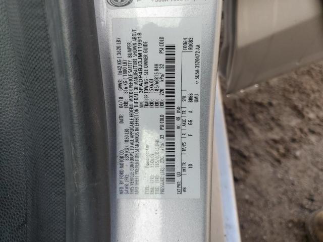 3FADP4BJ3JM119918 - 2018 FORD FIESTA SE SILVER photo 12