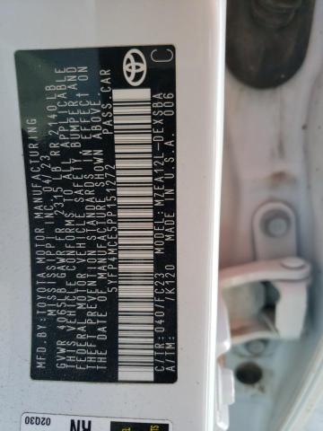 5YFP4MCE5PP151272 - 2023 TOYOTA COROLLA SE თეთრი ფოტო 12