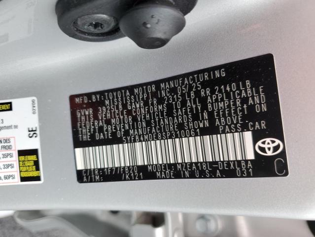 5YFB4MDE8SP310061 - 2025 TOYOTA COROLLA LE Gümüş foto 12