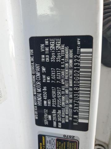 5XYZU3LB1DG021322 - 2013 HYUNDAI SANTA FE S WHITE photo 13