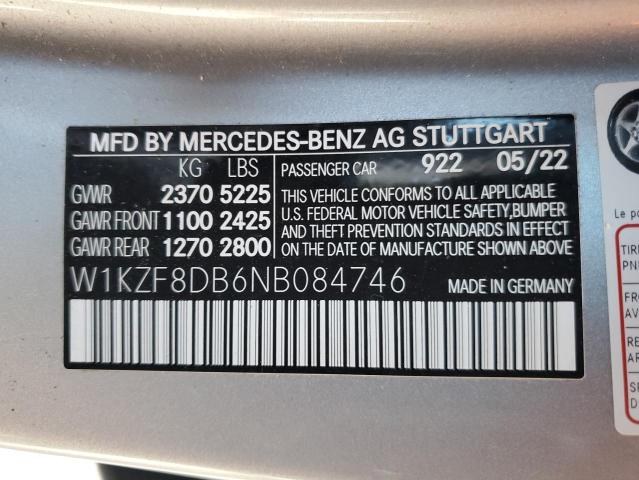 W1KZF8DB6NB084746 - 2022 MERCEDES-BENZ E 350 SILVER photo 12