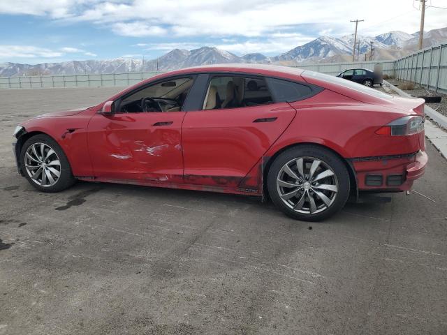 5YJSA1H13EFP36478 - 2014 TESLA MODEL S RED photo 2