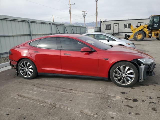 5YJSA1H13EFP36478 - 2014 TESLA MODEL S RED photo 4