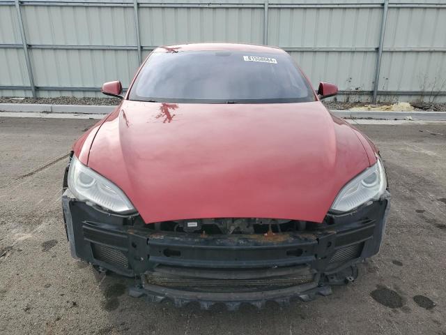5YJSA1H13EFP36478 - 2014 TESLA MODEL S RED photo 5