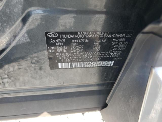 5NMS33AD0KH111847 - 2019 HYUNDAI SANTA FE SEL Gris foto 13