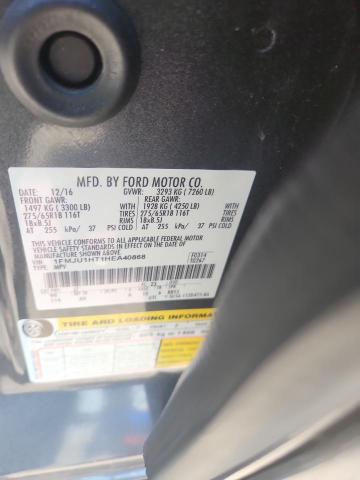 1FMJU1HT1HEA40868 - 2017 FORD EXPEDITION XLT 灰色 照片 10