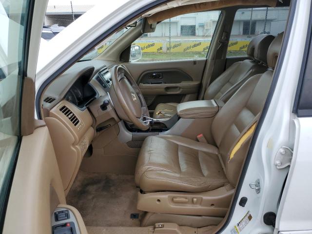 5FNYF28527B007542 - 2007 HONDA PILOT EXL WHITE photo 7