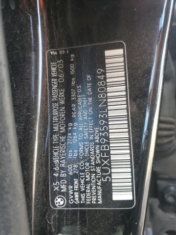 5UXFB93593LN80849 - 2003 BMW X5 4.6IS BLACK photo 13