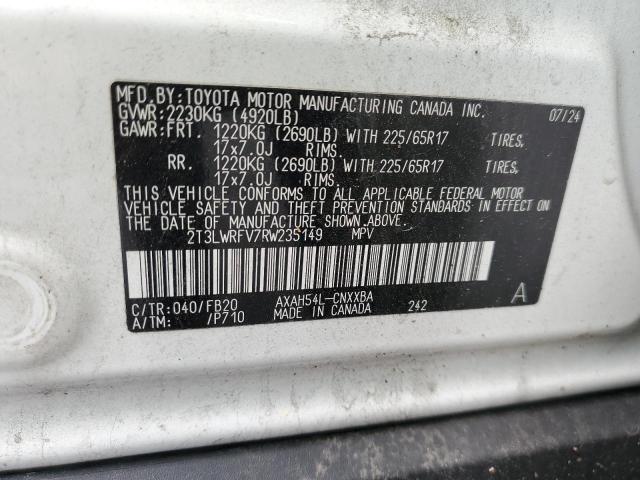 2T3LWRFV7RW235149 - 2024 TOYOTA RAV4 LE WHITE photo 14