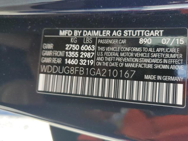 WDDUG8FB1GA210167 - 2016 MERCEDES-BENZ S 550 4MATIC BLUE photo 12