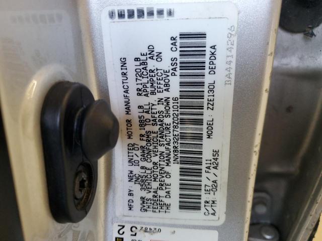 1NXBR32E78Z021016 - 2008 TOYOTA COROLLA CE 银色 照片 12