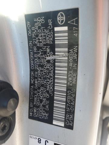 JTDKN3DU8A0018739 - 2010 TOYOTA PRIUS SILVER photo 12