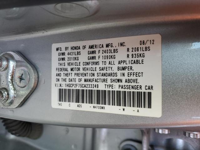 1HGCP2F75CA233249 - 2012 HONDA ACCORD EX SILVER photo 12