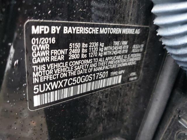 5UXWX7C50G0S17501 - 2016 BMW X3 XDRIVE35I BLACK photo 14