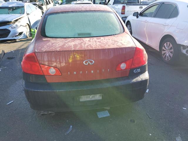 JNKCV51E06M503680 - 2006 INFINITI G35 RED photo 6