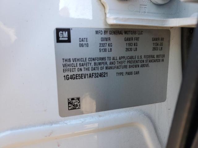 1G4GE5EV1AF324621 - 2010 BUICK LACROSSE CXS WHITE photo 12