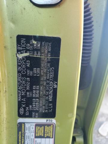 KNDJN2A20F7783175 - 2015 KIA SOUL GREEN photo 12