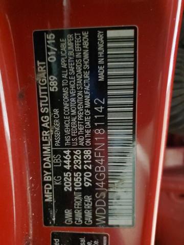 WDDSJ4GB4FN181142 - 2015 MERCEDES-BENZ CLA 250 4MATIC RED photo 12