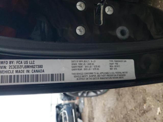 2C3CDZFJ8MH627380 - 2021 DODGE CHALLENGER R/T SCAT PACK BLACK photo 13