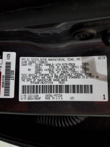 5TFAW5F19EX371916 - 2014 TOYOTA TUNDRA CREWMAX PLATINUM ნაცრისფერი ფოტო 12