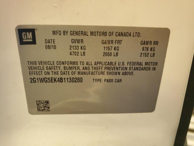 2G1WG5EK4B1130280 - 2011 CHEVROLET IMPALA LT თეთრი ფოტო 12