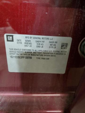 1G11C5SL5FF129799 - 2015 CHEVROLET MALIBU 1LT Бордовый фото 12
