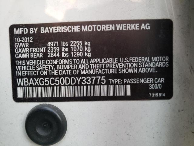 WBAXG5C50DDY33775 - 2013 BMW 528 I WHITE photo 12