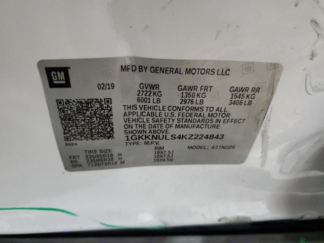 1GKKNULS4KZ224843 - 2019 GMC ACADIA SLT-1 白色 照片 13