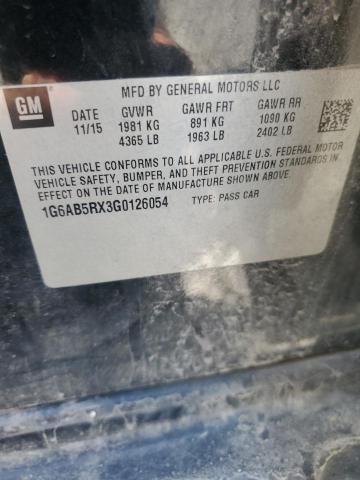 1G6AB5RX3G0126054 - 2016 CADILLAC ATS LUXURY BLACK photo 12