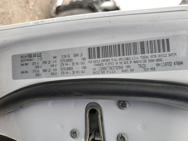 1C6RR6TT6KS732900 - 2019 RAM 1500 CLASS SLT 白色 照片 13