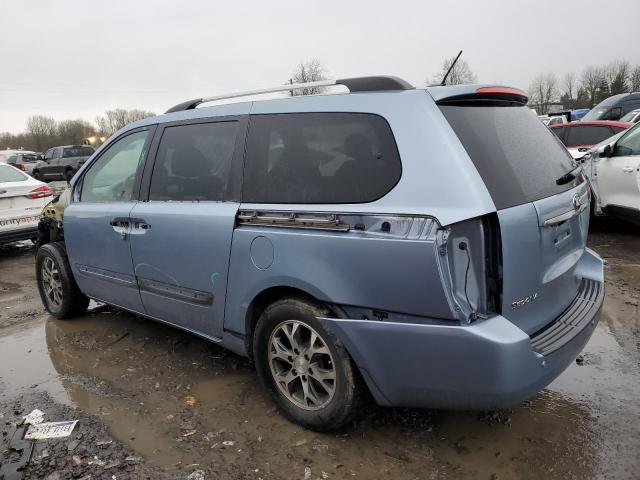 KNDMH4C70E6572278 - 2014 KIA SEDONA EX BLUE photo 2