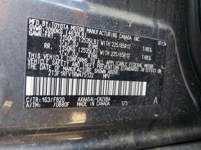 2T3F1RFV1RW475132 - 2024 TOYOTA RAV4 LE CHARCOAL photo 13