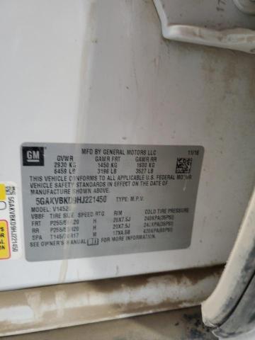 5GAKVBKD9HJ221450 - 2017 BUICK ENCLAVE WHITE photo 13