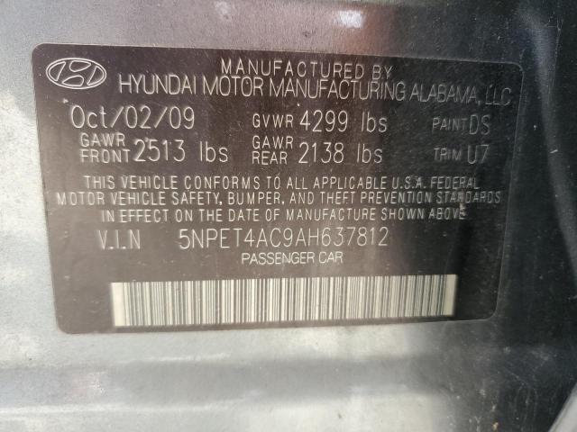 5NPET4AC9AH637812 - 2010 HYUNDAI SONATA GLS GRAY photo 12